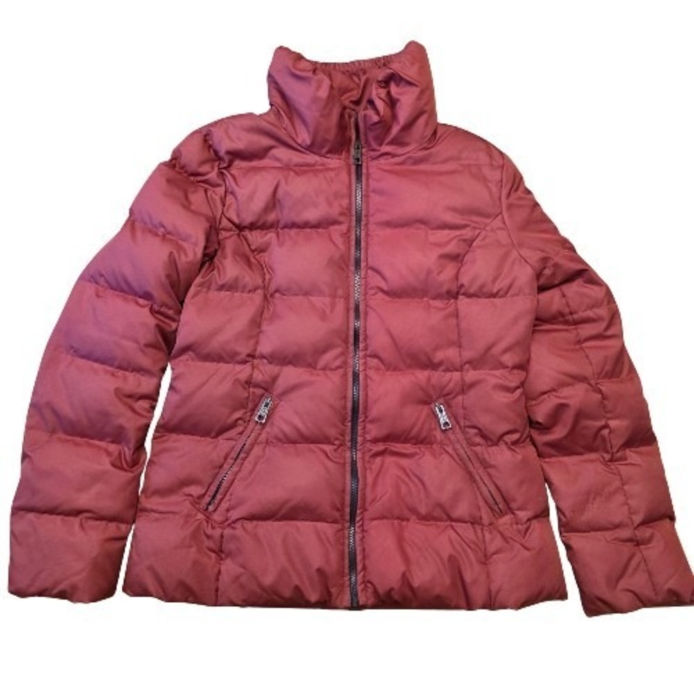 Max & Co Womens Puffer Coat Long Sleeve‎ Full Zip Maroon Red Size S/M